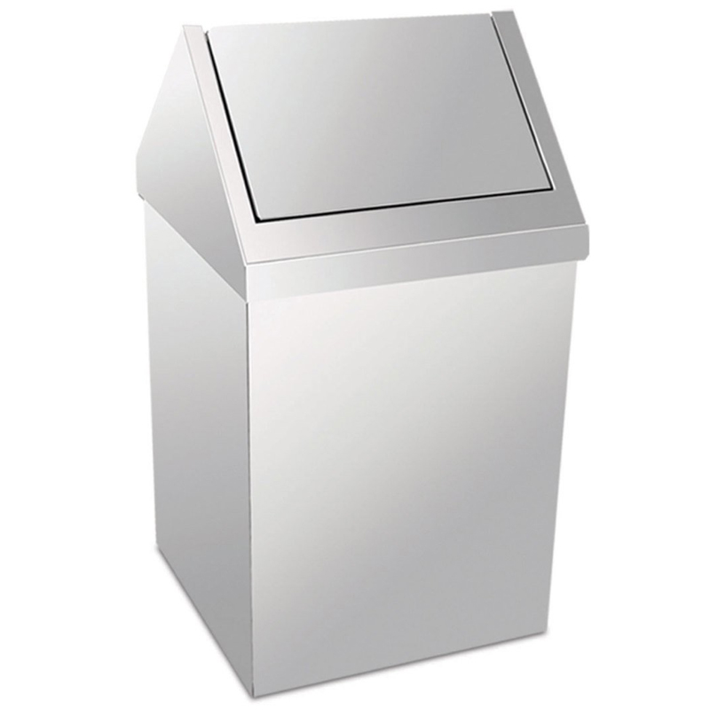 ÇATI KAPAKLI ÇÖP KOVASI PASLANMAZ 54 L