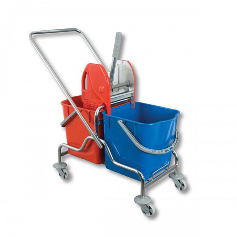 ÇİFT KOVALI TEMİZLİK SETİ METAL PRES